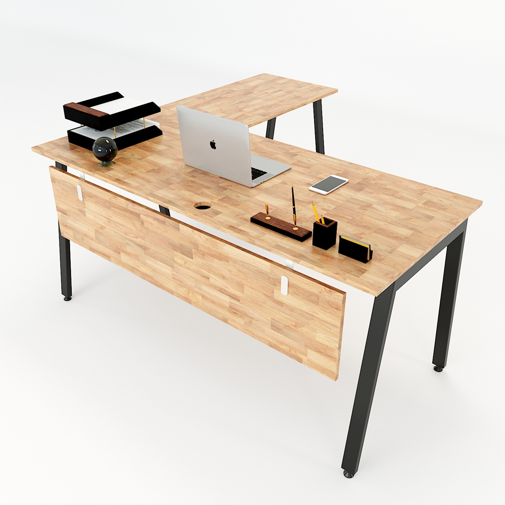 Chân bàn chữ L hệ chữ A khuyết 160x150cm lắp ráp CBS244 - Image 2