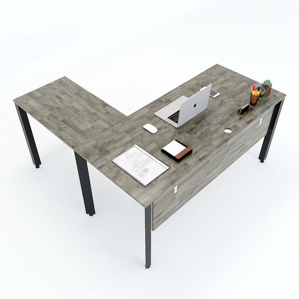 Chân bàn chữ L chỗ ngồi hệ hộp tam giác chữ U 160x160 lắp ráp CBS112 - Image 3