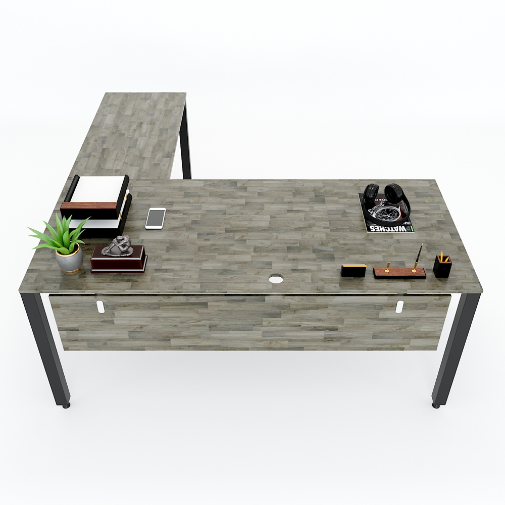 Chân bàn chữ L chỗ ngồi hệ hộp tam giác chữ U 180x160 lắp ráp CBS114 - Image 3