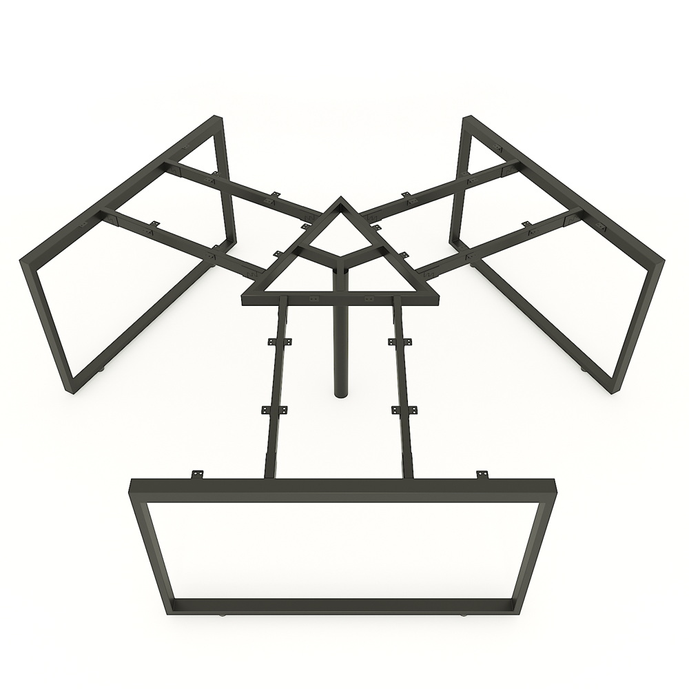 Chân bàn cụm 3 hệ chữ nhật Concept 236x205cm lắp ráp CSCN014